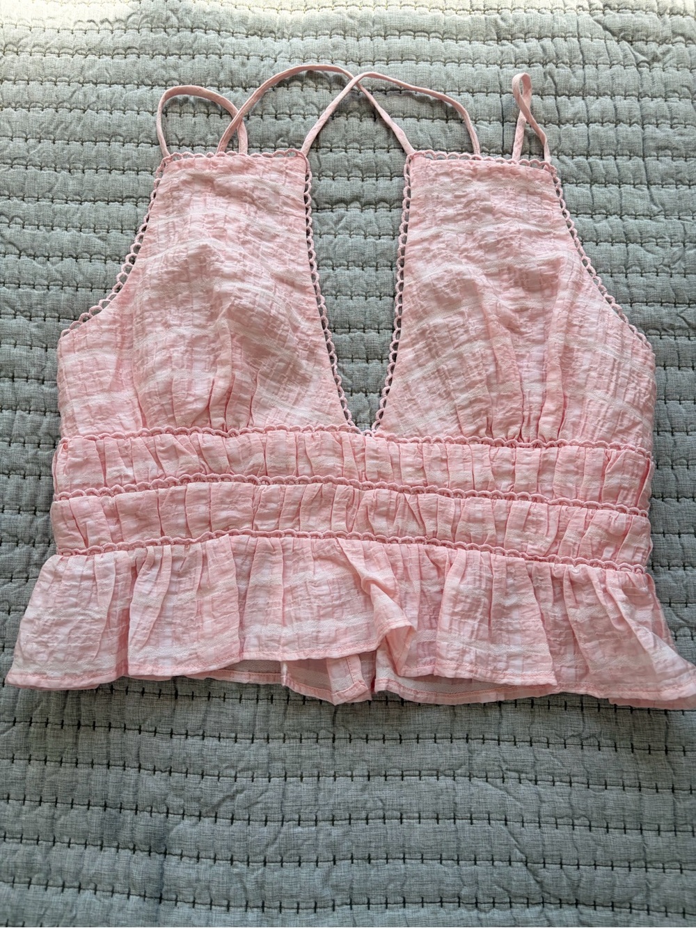 Tularosa Coral Pink Halter Crop Top